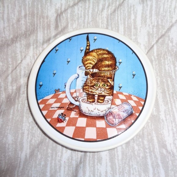 SET Of 4 Gary Patterson Clay Design Cat Coasters - Picture 4 of 9